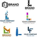 Letter L logo set. Set of colorful L letter symbols Royalty Free Stock Photo