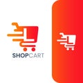 Letter L Shopping Cart Logo, Fast Trolley Shop Icon Royalty Free Stock Photo