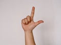 Letter L the sign language for deaf