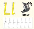 Letter L tracing alphabet worksheets