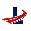 Letter L Transport Logo. L Letter Road Logo Design Transportation Sign Symbol Royalty Free Stock Photo
