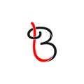 Letter lb curves linked ribbon logo vector