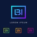 letter LBI Box logo Icon Template Abstract vector. Royalty Free Stock Photo