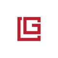 Letter lg square line simple design symbol logo vector