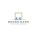 letter LG square logo finance design vector