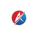 A Letter Lightning Logo