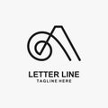 Letter A line logo design