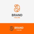 Letter A Line Simple Logo with orange color suitable for cloth brand