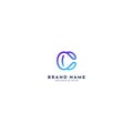 Letter logo C full color gradient vector Royalty Free Stock Photo