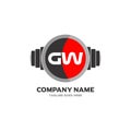 GW Letter Logo Design Icon fitness and music Vector Symbol