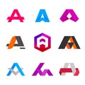 Letter A logo icon design template elements