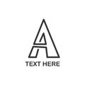 Letter A Logo Line Style. Simple Minimalist