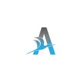 Letter A logo with pelican bird icon design Royalty Free Stock Photo