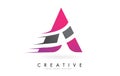 A Letter Logo with Pink and Grey Colorblock Design and Creative Cut Royalty Free Stock Photo
