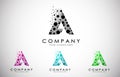 A Letter Logo set with Dispersion Effect and Dots