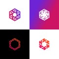 Letter Logo Set Hexagon Initial Logo design vector