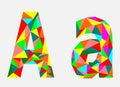 Letter A ,low poly alphabet,geometric style.Abstract vector.