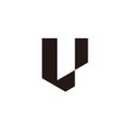 letter lu linked simple geometric logo vector