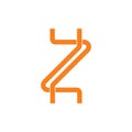 Letter lz linked line simple brand logo vector