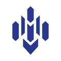Letter M Blue Logo vector