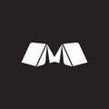 letter m camping tent simple logo vector