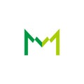 letter m chart graphic finance logo vector