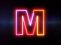 Letter M - colorful glowing outline