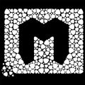 symbol or letter m surrounded by white mediators Royalty Free Stock Photo