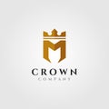 Letter m with crown logo initial vector symbol illustration design Royalty Free Stock Photo