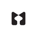 Letter m curves geometric simplicity logo vector