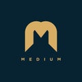 Letter M design element icon vector with unique bold concept
