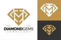 Letter M Diamond Jewellery Logo design vector symbol icon illustration Royalty Free Stock Photo