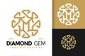 Letter M diamond ornament logo vector icon illustration Royalty Free Stock Photo