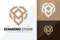 Letter M Diamond Stone Symbol Logo Icon Vector Design Illustration Royalty Free Stock Photo