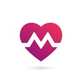 Letter M heart logo icon design template elements