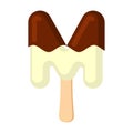 Letter M Ice Cream font. Popsicle alphabet. Cold Sweet lettering