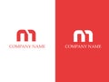 Letter M Logo design template in red color Royalty Free Stock Photo