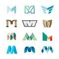 Letter M logo set. Color icon templates design. Royalty Free Stock Photo