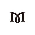 letter m loop overlapping simple elegant logo vector Royalty Free Stock Photo