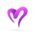 love logo that formed letter m symbol Royalty Free Stock Photo