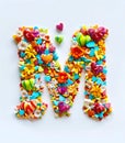 The Letter M Made Of Colorful Candy