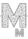 Letter M maze game for kids Royalty Free Stock Photo