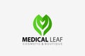 Letter M Medical Nature Leaf Logo Design Vector Illustration Royalty Free Stock Photo