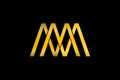 Letter M MM MMM gold Logo Royalty Free Stock Photo