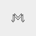 Letter M MM Monogram Logo Design Minimal