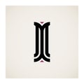 Letter M - monumental logo. Logotype or mark