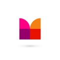 Letter M mosaic logo icon design template elements