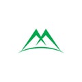 Letter m mountain simple logo vector