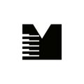 Letter M Musician Symbol, Piano Logo Icon Vector Template On White Background