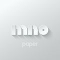 Letter M N O logo alphabet icon paper set background Royalty Free Stock Photo